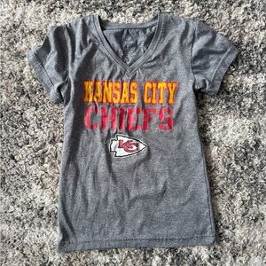 Kansas City Chiefs Kids V-Neck Gray Tee